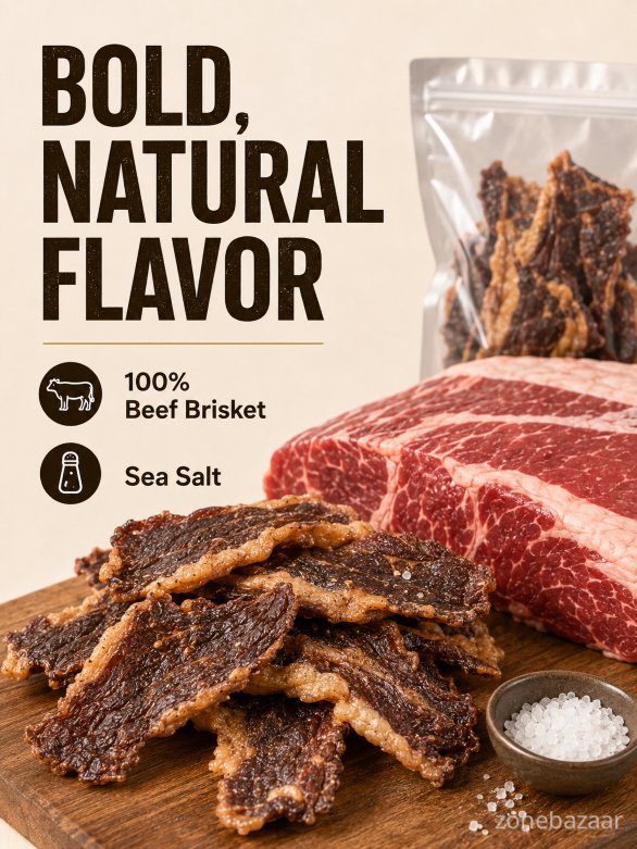 🥩 Savory Angus Brisket Beef Jerky | 100% Grass-Fed, High-Protein Snack-Luke