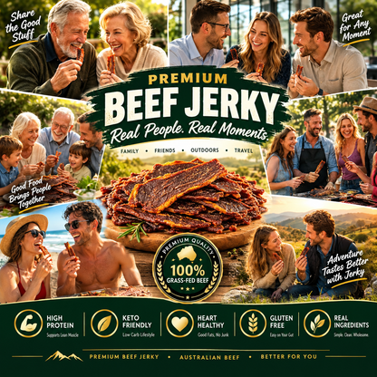 🥩100% Grass-Fed Slow-Smoked Beef Brisket Jerky – High Protein & All Natural-sean