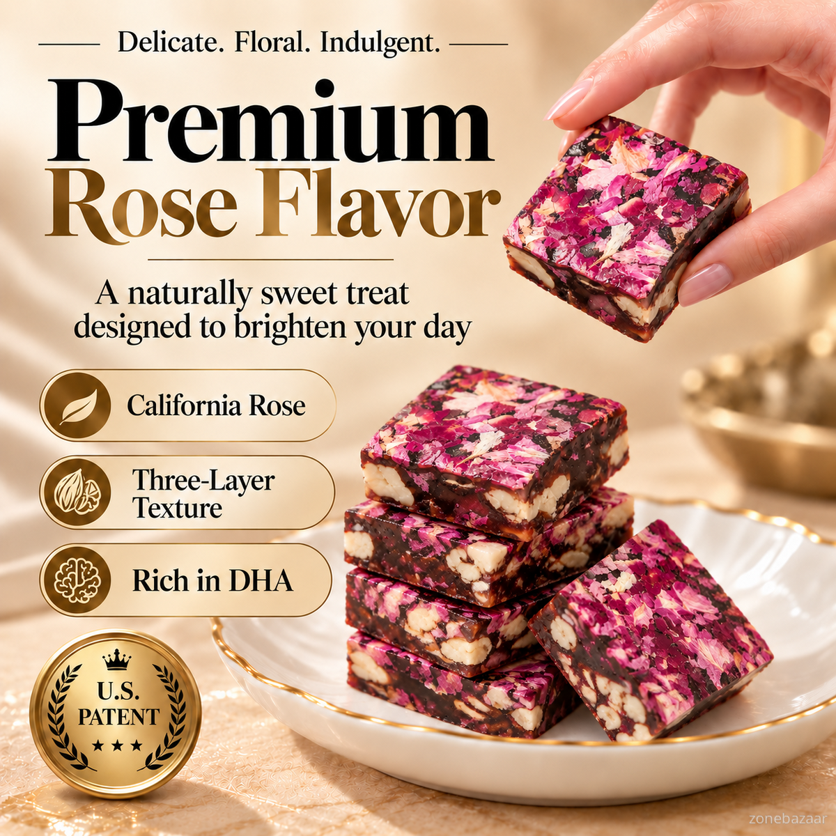 Gourmet Rose and Walnut Fruit-Flavored Treats— Chewy, Nutty & 100% Wholesome-Luke