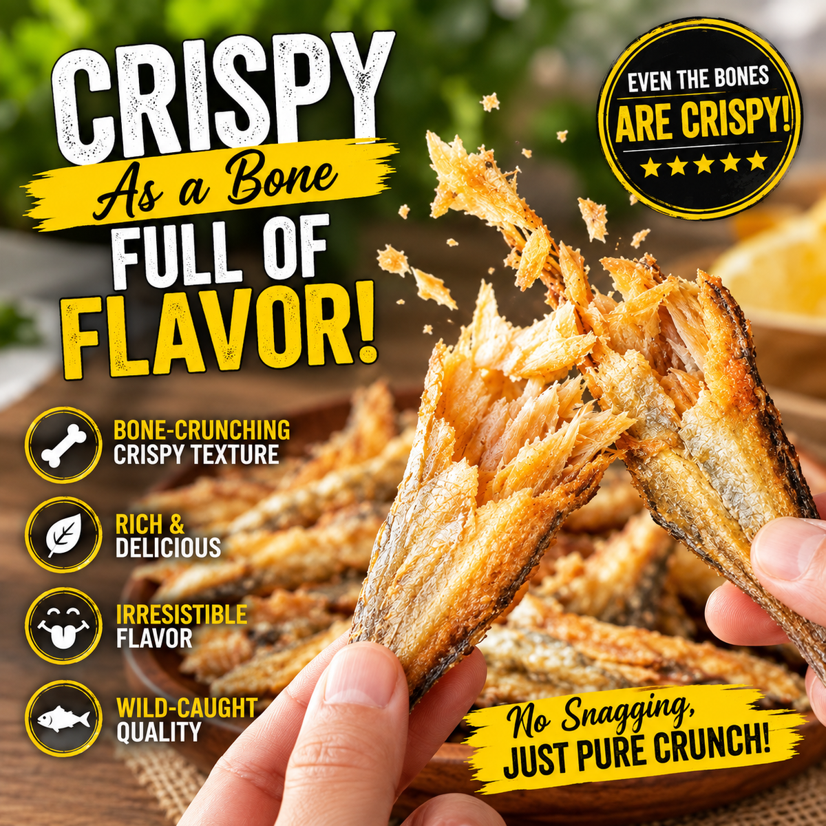 High-protein ready-to-eat deep-sea fish crisps-Sean
